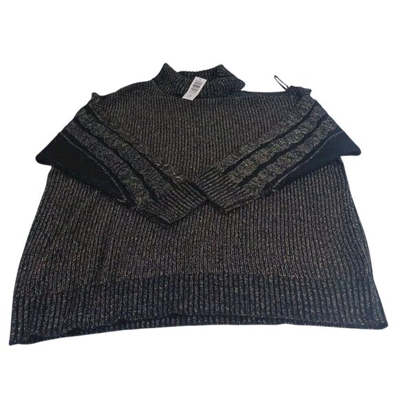 NWT Torrid Plus Size Sexy Romantic Flirty Black Gold Open Shoulder Sweat… - Picture 6 of 10